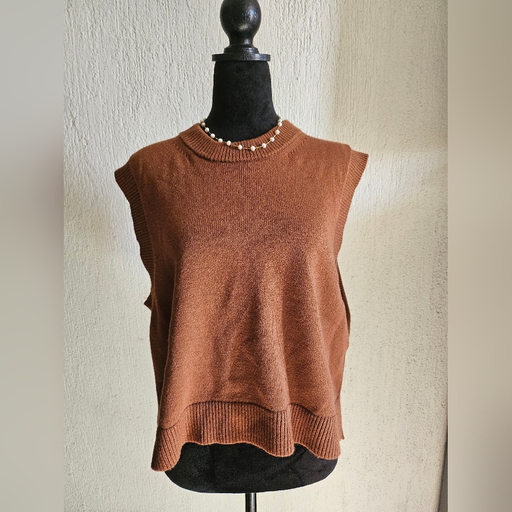 Brown Sleveless Sweater/Knitted Vest